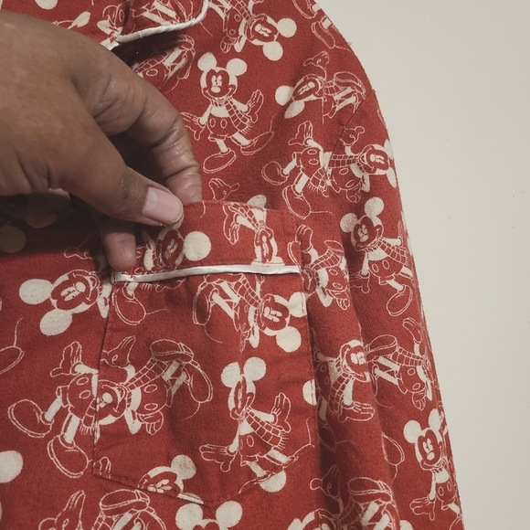 Disney Parks | Women's Red Fleece PJ Button-Down Shirt (US Size Medium) - Picture 8 of 14